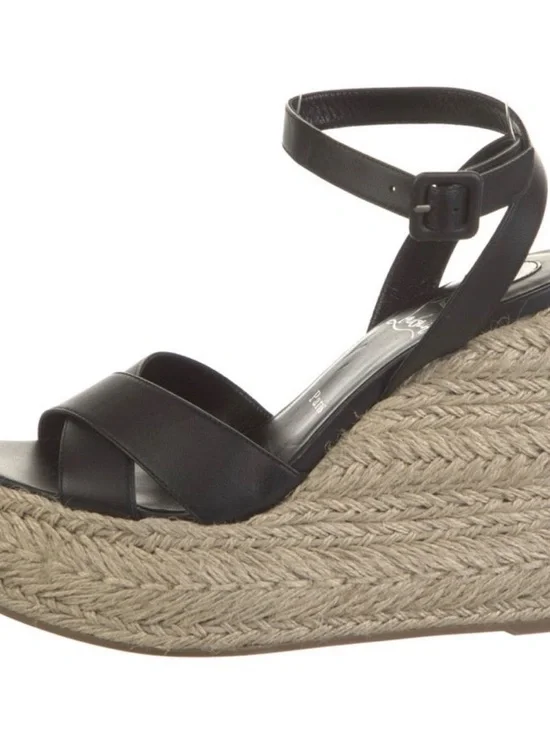 NWOT Christian Louboutin Wedge Espadrille Sandals with Ankle Strap - Picture 2 of 14